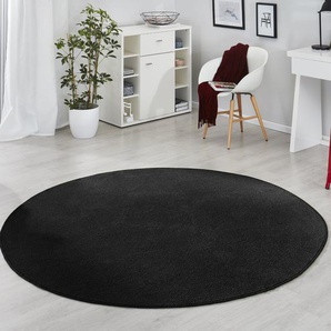 Fancy Teppich - Wohnzimmerteppich Kurzflor für Wohnzimmer, Schlafzimmer, Esszimmer - Schwarz