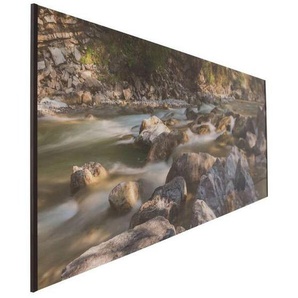 Fani Nischenverkleidung, Braun, Alu, Metall, Kunststoff, Flusslauf, 140x41x0.4 cm, Made in Germany, mit Dekor, hohe Schlagfestigkeit, Belastbarkeit, Spritzschutz, Küchen, Küchenausstattung, Küchenrückwände