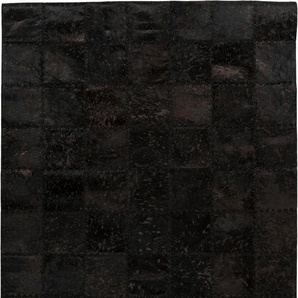 Fellteppich CALO-DELUXE Rankel 205 Lederteppich Teppiche Gr. B/L: 120 cm x 170 cm, 5 mm, 1 St., schwarz Esszimmerteppiche farbige Patchwork Unikate, echtes Rinderfell, Wohnzimmer