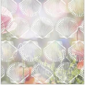 Fensterfolie Look Shells white, MySpotti, halbtransparent, glatt, 90 x 100 cm, statisch haftend