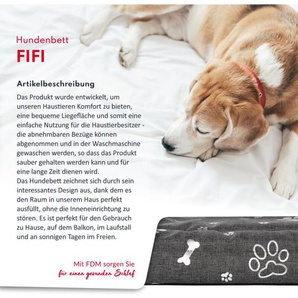 Fifi wasserdichtes Hundebett 70x60x5 cm Polyurethanschaum mit waschbarem Bezug Grau/Silber - FDM