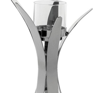 Fink Kerzenleuchter VIVAS (1 St), Teelichthalter inkl. Glas, vernickelt