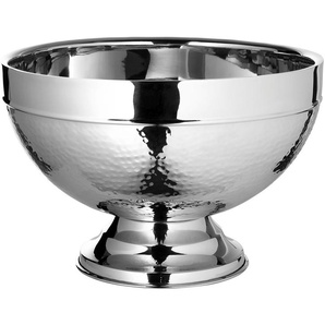 Fink Wein- und Sektkühler Punchbowl NASSAU, mit feiner Hammerschlagstruktur, aus Edelstahl, Höhe 21,5 cm x Ø 32 cm