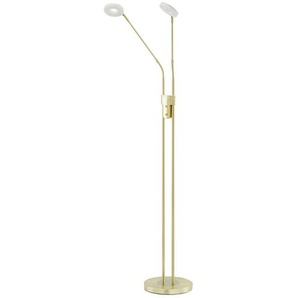 Fischer-Honsel LED-Leseleuchte, 2-flammig, Messing-matt mit Dimmer ¦ gold ¦ Maße (cm): H: 150 T: 40