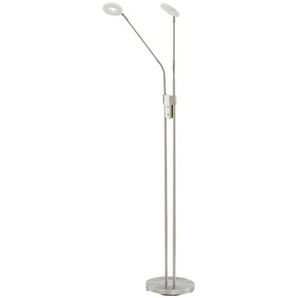 Fischer-Honsel LED-Leseleuchte,2-flammig, Nickel-matt mit Dimmer ¦ silber ¦ Maße (cm): H: 150 T: 40