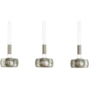 Fischer-Honsel LED-Pendelleuchte, 3-flammig, Schirme Nickel-matt antik ¦ silber ¦ Maße (cm): B: 100 H: 160 T: 20