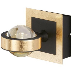 Fischer & Honsel Led-Wandleuchte Cluedo, Gold, Metall, 12x10x12 cm, 3 Helligkeitsstufen, Lampen & Leuchten, Innenbeleuchtung, Wandleuchten