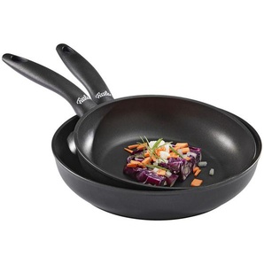 Fissler Pfannenset Cenit®, Schwarz, Metall, 2-teilig, antihaftbeschichtet, Kochen, Pfannen, Pfannensets