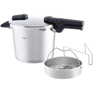 Fissler Schnellkochtopf Vitaquick, Silber, Metall, 6,0 l, Druckregelventil, Sicherheitsverschluss, Kochen, Töpfe, Schnellkochtöpfe