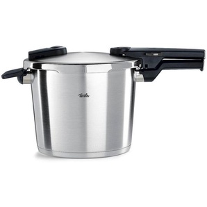 Fissler Schnellkochtopf Vitaquick, Silber, Metall, 6,0 L, Made in Germany, Druckregelventil, Sicherheitsverschluss, Kochen, Töpfe, Schnellkochtöpfe