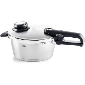 Fissler Schnellkochtopf Vitavit® premium Edelstahl Schnellkochtopf 3,5 L, Ø 22 cm, Edelstahl 18/10 (3-tlg), Verriegelungsanzeige, Einstellbares Abdampfen, Einstellbare Kochstufen