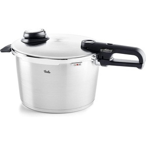 Fissler Schnellkochtopf Vitavit® premium Edelstahl Schnellkochtopf 8 L, Ø 26 cm, Edelstahl 18/10 (3-tlg), Verriegelungsanzeige, Einstellbares Abdampfen, Einstellbare Kochstufen