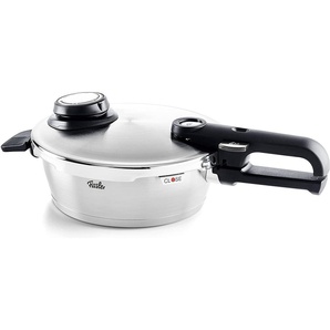 Fissler Schnellkochtopf vitavit® premium Schnellbratpfanne 1,8 Liter, Edelstahl 18/10 (2-tlg), Verriegelungsanzeige, Einstellbares Abdampfen, Einstellbare Kochstufen