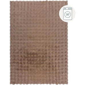 FLAIR RUGS Hochflor-Teppich Waffle Faux Fur, rechteckig, Höhe: 35 mm, Waffelmuster, waschbarer Kunstpelzteppich