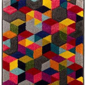 FLAIR RUGS Läufer Dynamic, rechteckig, Höhe: 10 mm, fußbodenheizungsgeeignet, geometrisches Design, Cube Muster, Läufer