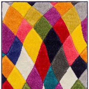 FLAIR RUGS Läufer Rhumba, rechteckig, Höhe: 10 mm, fußbodenheizungsgeeignet, strapazierfähig, buntes Muster, Rauten