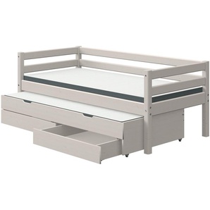 FLEXA Bett mit Ausziehbett und Schubladen Flexa Classic - grau - Materialmix - 100 cm - 81 cm | Möbel Kraft