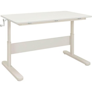 Flexa Jugendschreibtisch, Weiß, Holzwerkstoff, rechteckig, Kufe, 70x50-74x120 cm, höhenverstellbar, Arbeitszimmer, Schreibtische, Jugend- & Kinderschreibtische