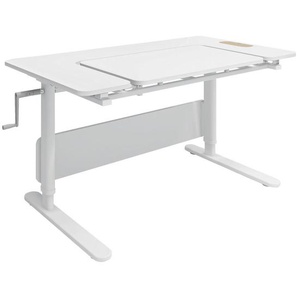 Flexa Jugendschreibtisch White, Weiß, Holzwerkstoff, Freiform, Kufe, 70x59-83x120 cm, Pefc, höhenverstellbar, Arbeitszimmer, Schreibtische, Jugend- & Kinderschreibtische