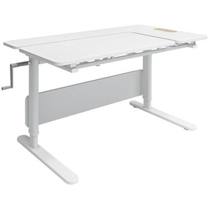 Flexa Jugendschreibtisch White, Weiß, Holzwerkstoff, rechteckig, Kufe, 70x59-83x120 cm, Pefc, höhenverstellbar, Arbeitszimmer, Schreibtische, Jugend- & Kinderschreibtische