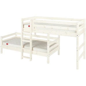 FLEXA Mittelhohes Kombibett mit Leiter Flexa Classic - weiß - Materialmix - 210 cm - 143 cm | Möbel Kraft