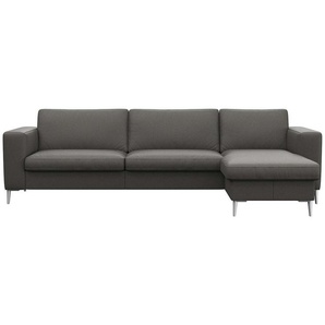 FLEXLUX Ecksofa Fiore, super Sitzkomfort durch Kaltschaum im Sitz, L-Form, breite Armlehnen, Füße Alu