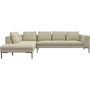 FLEXLUX Ecksofa Loano, superbequemer Sitzkomfort durch Kaltschaum im Sitz, L-Form, modernes Sofa, frei im Raum stellbar, lose Kissen, hoher Fuß