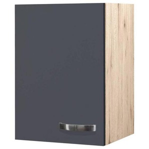 FlexWell Küchenoberschrank, Dunkelgrau, Eiche San Remo, Metall, 1 Fächer, einzeln stellbar, 40x54x32 cm, Made in Germany, individuell planbar, Zusatzausstattung erhältlich, hängend, Küchen, Küchenmöbel, Küchenschränke, Küchenoberschränke