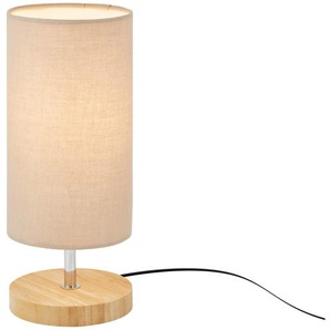 levelone Tischleuchte, 1-flammig Stoffschirm Cappuccino - braun - Materialmix - 30 cm - [12.0] | Möbel Kraft