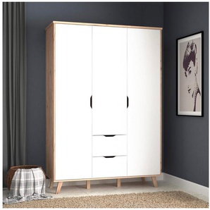 FORTE Drehtürenschrank Vankka, s Choice, Kleiderschrank, viel Stauraum, (B/H/T ca.140x200x52cm) Made in Europe,mit Einlegeböden+Kleiderstange+Schubladen,grifflos