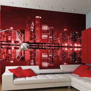 Tapete Chicago in Dark Red Lights 3,09 m x 400 cm