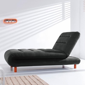 Chaiselongue Webstoff Schwarz Webstoff 162 x 88 x 87cm Modern