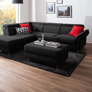 Polsterhocker Calang Webstoff 102 x 45 x 68cm Schwarz