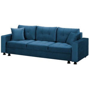 Schlafsofa Upwell II Blau Microfaser 236 x 72 x 96cm Modern