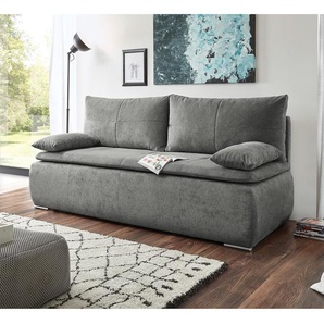 Schlafsofa Zelaya Grau Microfaser Ranu 208 x 102 x 95cm Modern