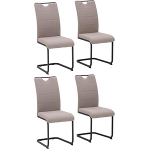 Freischwinger HELA MARS Stühle Gr. 4 St., Webstoff, braun (schlamm, schwarz) Freischwinger nachhaltiger & robuster Bezug, 120 Kg Belastbarkeit, 2er und 4er Set