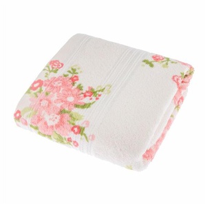 Frottee Handtuch creme Vintage Blumen pirsich - Homescapes