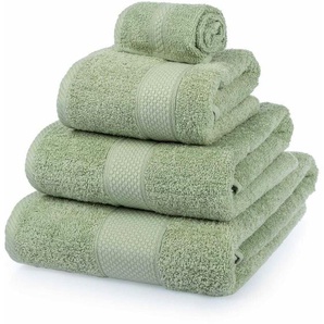 Frottee Handtuch Set 4tlg 100% Baumwolle lindgrün - Homescapes