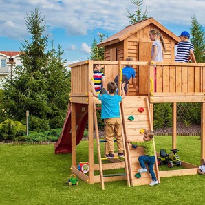 FUNGOO Spielturm My SIDE Step On, mit Schaukel & Rutsche, Kletterwand, Spielhau