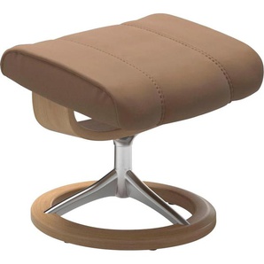 Fußhocker STRESSLESS Consul Hocker Gr. B/H/T: 54cm x 41cm x 39cm, Leder BATICK, Signature Base Eiche, braun (latte batick) mit Signature Base, Gestell Eiche