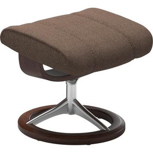 Fußhocker STRESSLESS Consul Hocker Gr. B/H/T: 54cm x 41cm x 39cm, ROHLEDER Stoff Q2 FARON, Signature Base Braun, braun (dark beige q2 faron) mit Signature Base, Gestell Braun