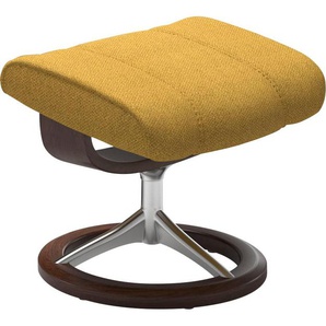 Fußhocker STRESSLESS Consul Hocker Gr. B/H/T: 54cm x 41cm x 39cm, ROHLEDER Stoff Q2 FARON, Signature Base Braun, gelb (yellow q2 faron) mit Signature Base, Gestell Braun