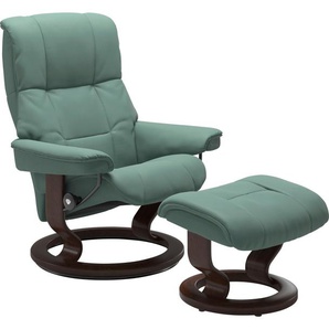 Fußhocker STRESSLESS Mayfair Hocker Gr. B/H/T: 55cm x 38cm x 39cm, Leder PALOMA, Classic Base Braun, grün (aqua green paloma) mit Classic Base, Gestell Braun