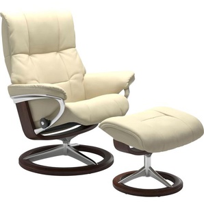 Fußhocker STRESSLESS Mayfair Hocker Gr. B/H/T: 55cm x 41cm x 39cm, Leder PALOMA, Signature Base Braun, beige (vanilla paloma) mit Signature Base, Gestell Braun