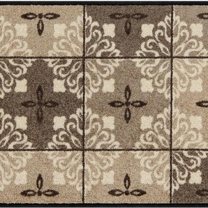 Fußmatte SALONLOEWE Teppiche Gr. B/L: 75 cm x 190 cm, 7 mm, 1 St., grau (taupe) Fußmatten gemustert