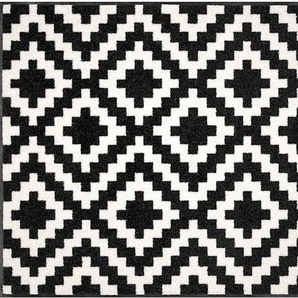 Fußmatte Teppiche Gr. B/L: 115 cm x 175 cm, 7 mm, 1 St., schwarz-weiß (schwarz, weiß) Fußmatten gemustert