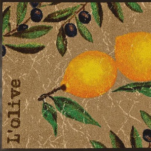 Fußmatte WASH+DRY BY KLEEN-TEX Teppiche Gr. B/L: 75 cm x 120 cm, 7 mm, 1 St., gelb (ocker) Fußmatten gemustert