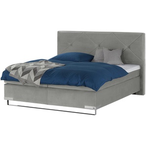 Gallery M Boxspringbett Standardversion Dubai ¦ grau ¦ Maße (cm): B: 177 H: 124