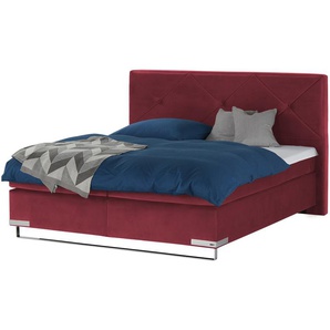 Gallery M Boxspringbett Standardversion Dubai ¦ rot ¦ Maße (cm): B: 197 H: 124