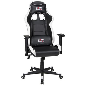 Gaming Stuhl G-10, Kunstleder, schwarz/weiß